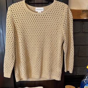 Alfred Dunner Women's Beige Knit Sweater